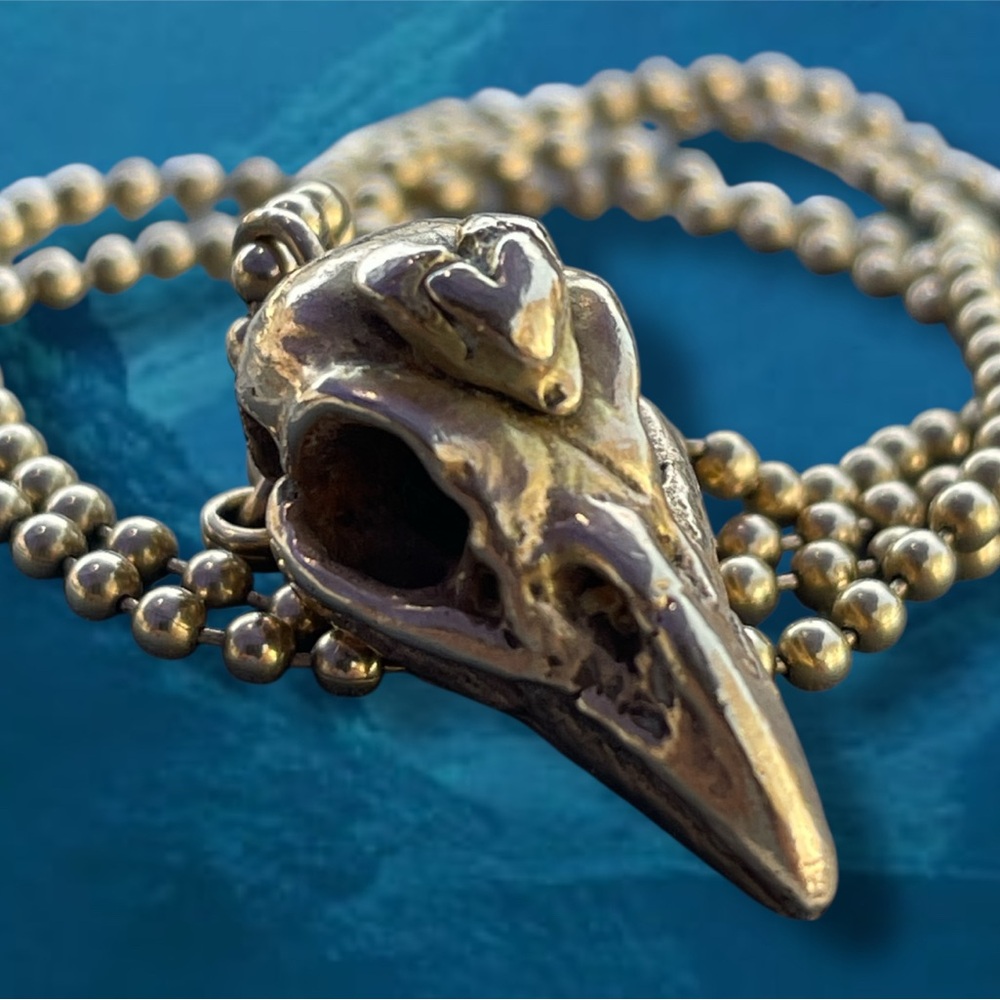 Jes MaHarry Sacred Crow 14K & Heart Giovanni Balestra Gold Ball Chain 20.15/16”